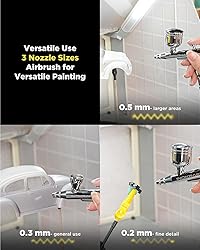 InoKraft Airbrush Kit with Air Compressor- 1/6 HP
