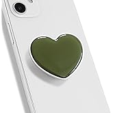 OnTheGrip Cute Solid Macaron Color Heart Shape Collapsible Mobile Phone Grip Stand Holder for Smartphone Tablet Cell Phone Accessory (Jade Green)