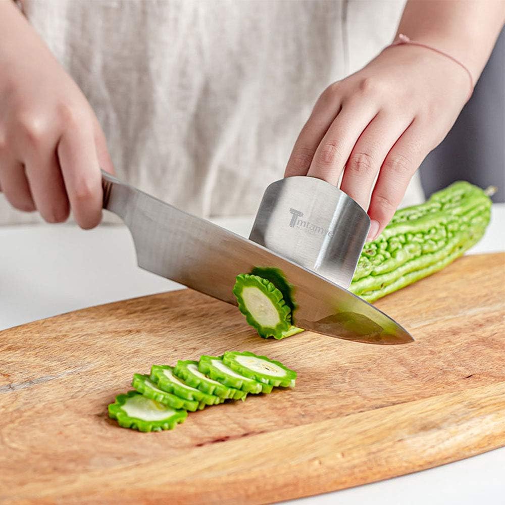 Tmtamye Finger Guard for Cutting Vegetables, 304 Premium Stainless Steel Slicing Tools 5 Pcs, Finger Guards for Cutting, Knife Chopping Safe Cutting Protector for Fingers Kitchen Tools: Kitchen & Dining