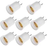 QWORK 8 Pack E26/E27 Light Socket to Plug Adapter, 660W 125V Light Socket Adapter Converts Outlet to Lamp Socket