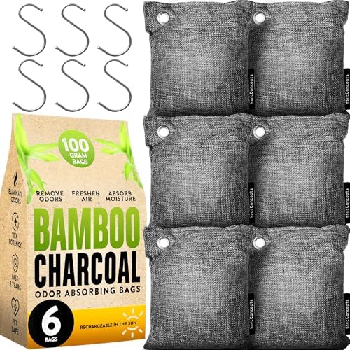 Bamboo Charcoal Air Purifying Bag (4 Pack), Eliminate Bad Odors