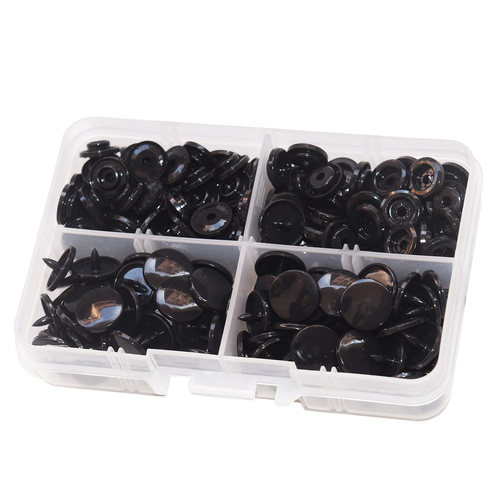 KAM Snaps 50 Set Snap Fasteners Black
