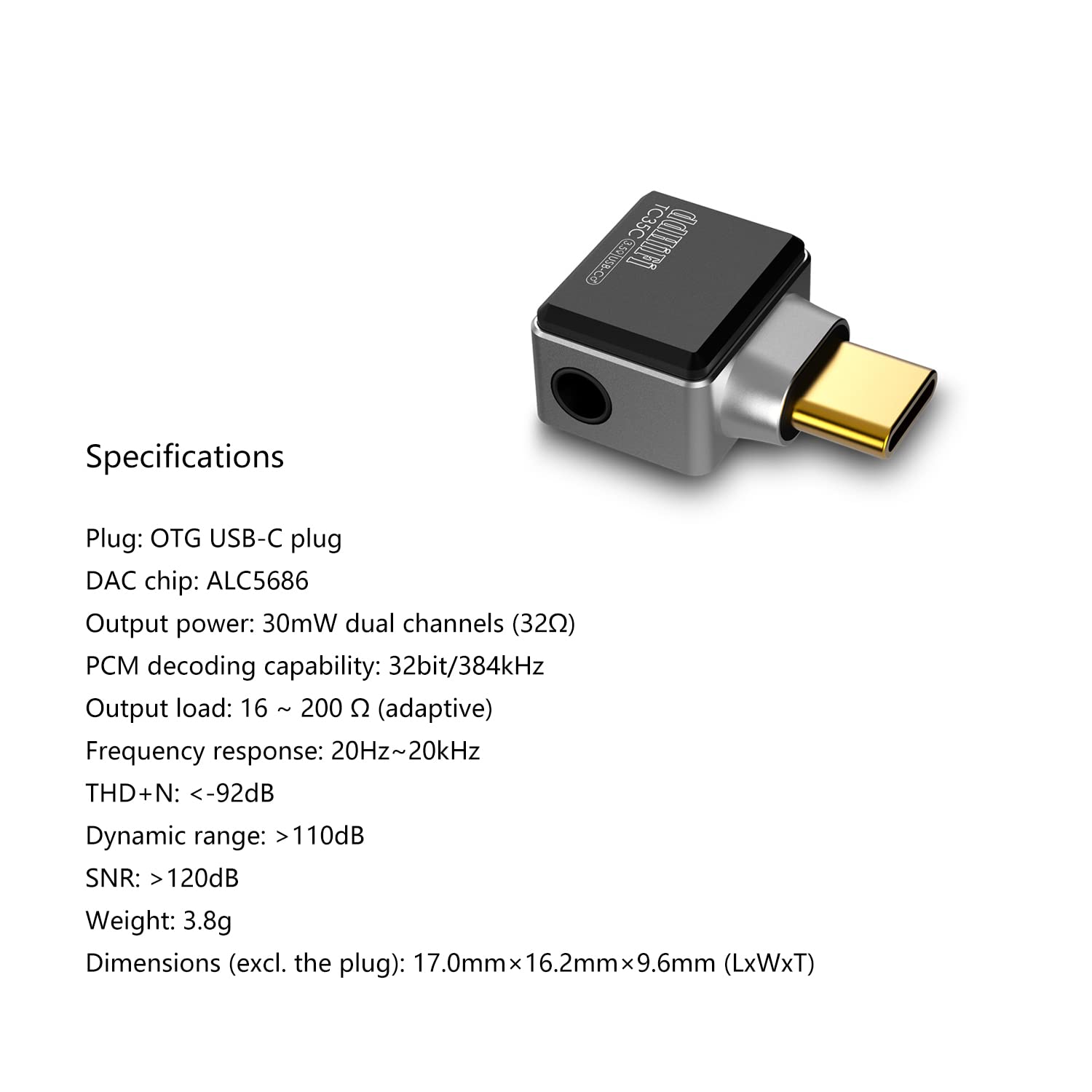 DD ddHiFi TC35C USB-C/Type-C to 3.5mm High Fidelity Headphone Jack Adapter, Audio Converter for Earphones/Headphones