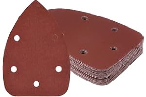 Kozelo 25pcs Mouse Sander Detail Sandpaper - [2000 Grit, 3.5" x 5.5"] Triangle Hook and Loop Assorted Sanding Pads Sheet for 