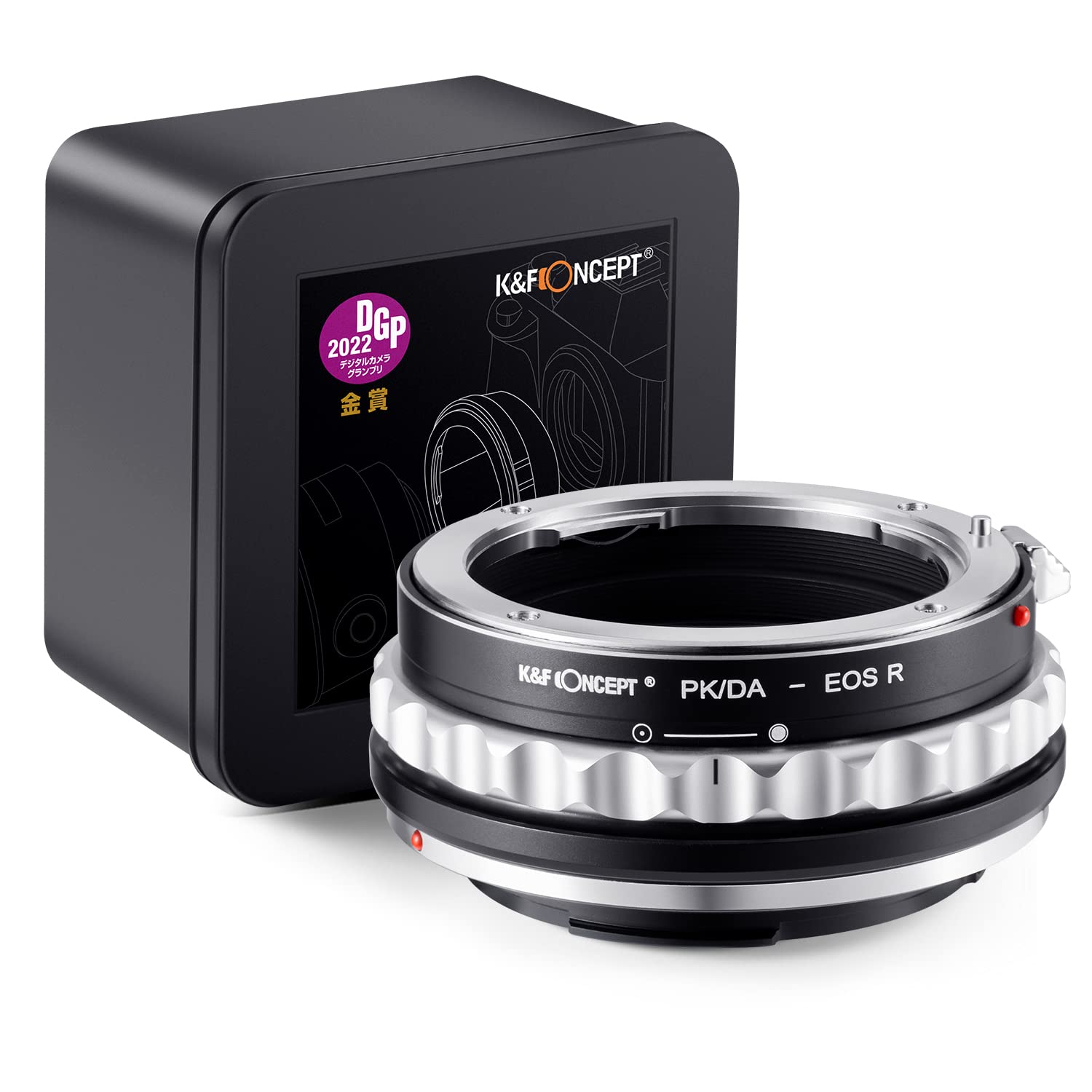 K&F CONCEPT Lens Mount Adapter PK/DA-EOS R Manual Focus Compatible with Pentax K Mount (PK/DA) DSLR Lens to Canon EOS R Mount Camera Body