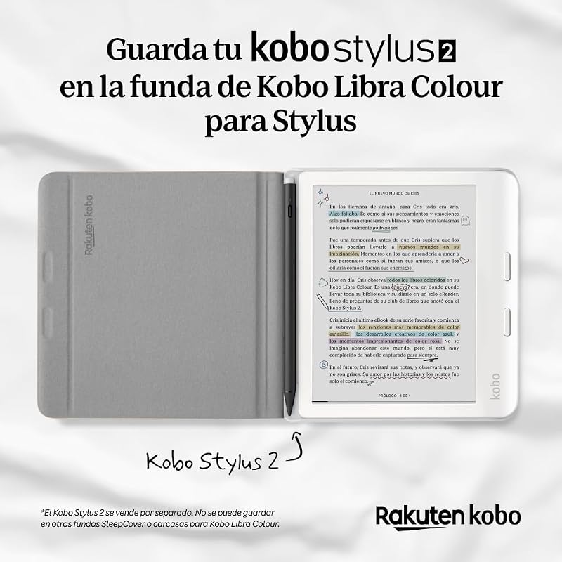 Libra Colour eReader | Pantalla E Ink Kaleido™ 3 de 7" | Temperatura del Color y Brillo Ajustables | Reducción luz Azul | eBooks y AudioBooks | Memoría 32 GB | Resistente al Agua | Negro