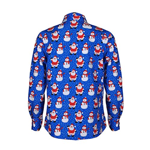 Santa Print Button Embellished Long Sleeve Christmas T Shirt