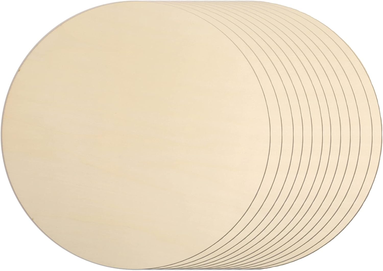 12Pcs 12 Inch Wood Circles for Crafts, Unfinished Blank Wooden Rounds Slice Wooden Cutouts for DIY Crafts, Door Hanger, Sign, Wood Buring, Painting, Christmas Décor