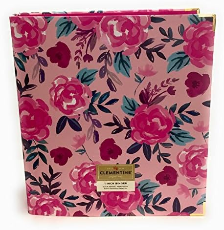 BINDER 1 INCH 3 RING PAPER BOARD /GOLD TRIM (PINK FLOWERS)