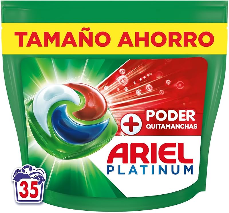 PODs Platinum, Detergente Líquido En Cápsulas + Poder Quitamanchas Cápsulas, 35 Lavados