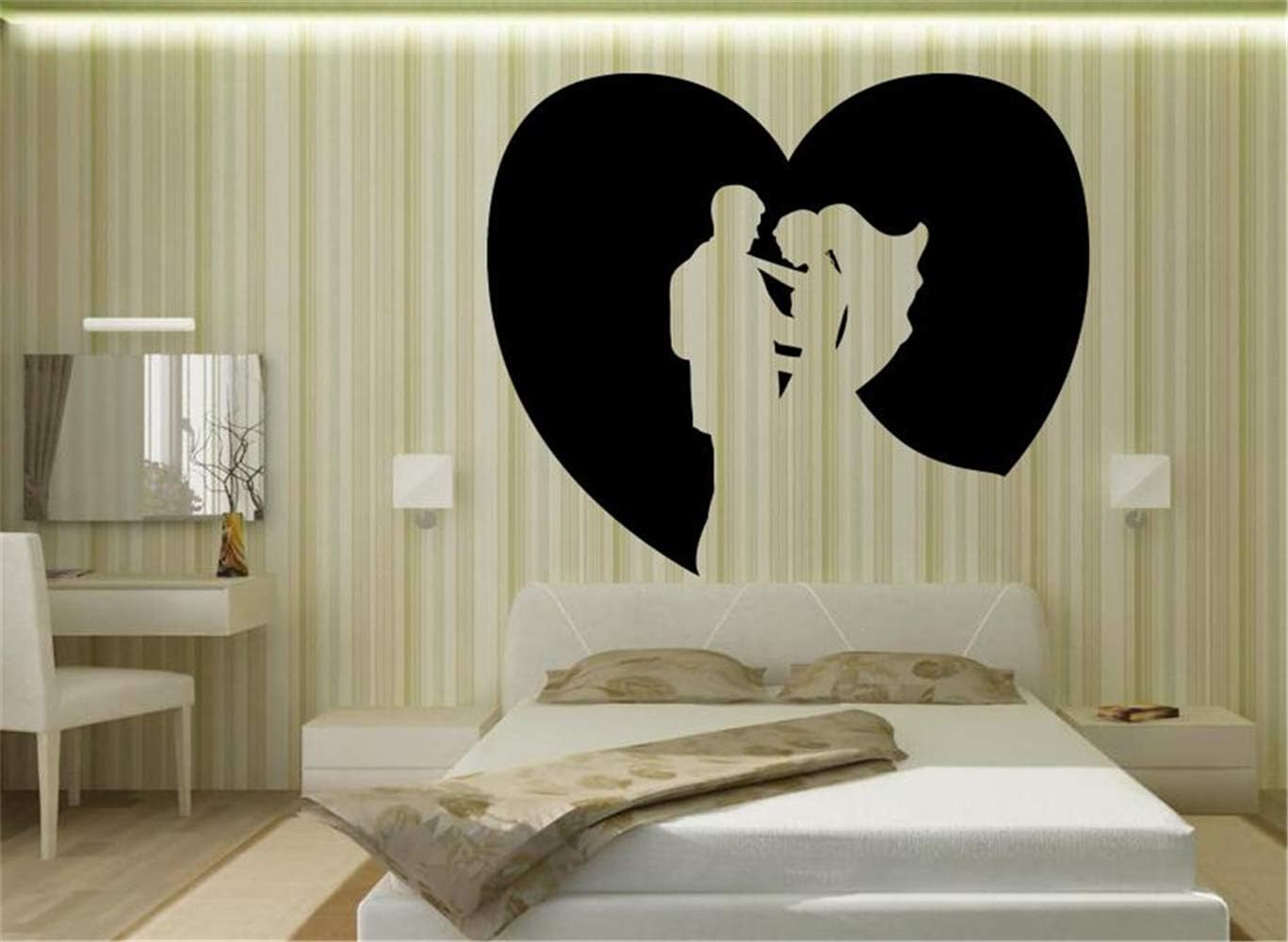 donbed Peel and Stick Removable Wall Stickers Married Couple Symbol Love Wedding