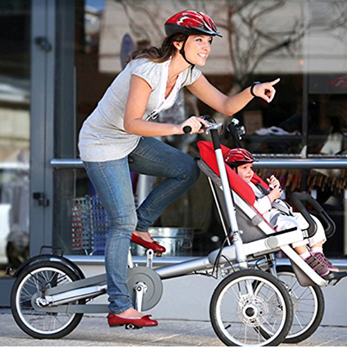 Amazon Com Olizee 3 Wheels Mother Folding Baby Child Bicycle Bike Stroller Pushchair Carrier With Suncover Blue Baby