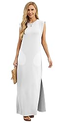 GRECERELLE Women's Summer Crew Neck Loose Split