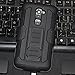 Customerfirst - Rugged Impact Armor Hybrid Kickstand Cover with Belt Clip Holster Case for LG Leon C40 (MetroPCS) / LG Power L22C (Straight Talk) (ARMOR BLACK)
