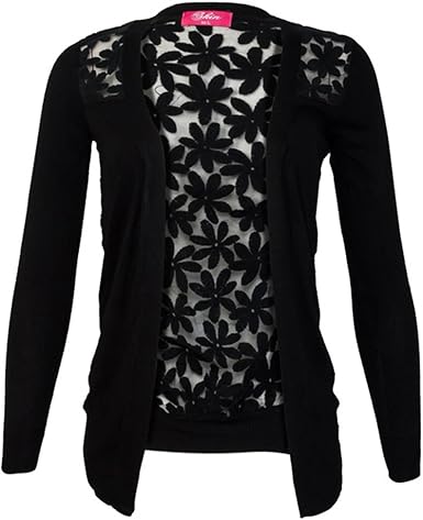 see through black cardigan