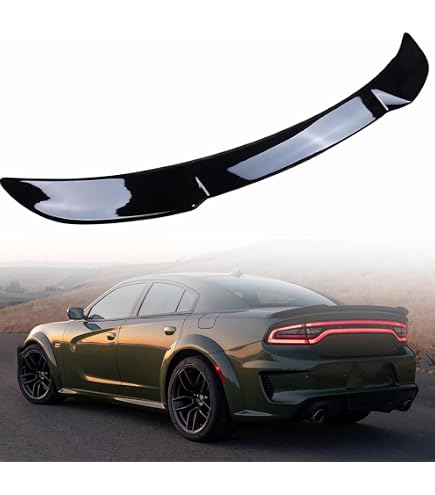 Factory Style Rear Trunk Spoiler For 2011-2023 Dodge Charger - Matte Black ABS, 1-Piece (Spec-D Tuning)