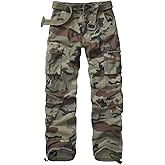 GSGGIG Cargo Pants for Men Camo Casual Pants Relaxed Fit BDU Hiking Pants Ripstop Work Pants with 8 Pockets