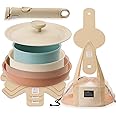 Dr.HOWS DANZI Cookware Set, PFOA-free Nonstick Ceramic Coated Pots and Pans, Multi-size Lid, Detachable Handle, For Gas, Electric, Halogen, Induction stoves PFOA free 11 Set