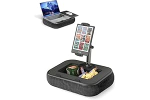 Viozon Kindle Pillow Stand Holder, Phone holder for Bed, Laptop Lap Desk with Mouse Pad,Compatible with 4.7-13" Kindle/Tablet/Phone,10-15"Laptop, Snack Bowl⋓ Attachment&Detachable 360°Stand Arm, B