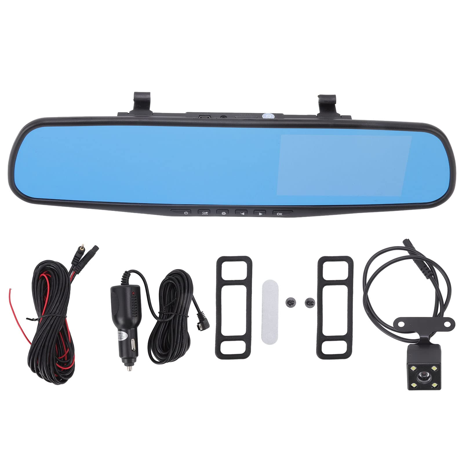 ciciglow Rearview Mirror Dash Cam, 4.3in Rear View Mirror Camera 1080p Full HD Smart Rearview Mirror for Cars Trucks Parking Monitoring Loop Recording Built in G Sensor