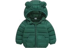 bebeone Toddler Winter Coats Puffer Padded Jacket Baby Boys Girls Bear Hoods Down Jacket Light Weight Infant Outerwear