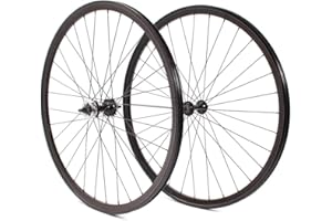 KHEBIKES KHE Fixie Wheel Set 700c 28 Inch Double Chamber Rim 32 Hole Black 30 mm High Including Rigid and Freewheel Sprocket