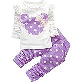 Cute Toddler Baby Girls Clothes Set Long Sleeve T-Shirt and Pants Kids 2pcs Outfits