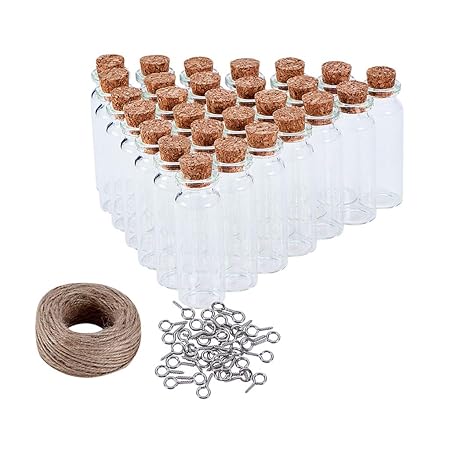 30 Bottiglie Di Vetro Tappi Di Sughero Decorazioni Fai Da Te