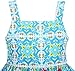 Sunny Fashion Girls Dress Sleeveless Halter Peony Flower Print Blue Pink