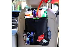 CarCan The Original 3 in 1 Hanging Car Trash Can for Back Seat, Cooler & Storage Bag – Metal Framed, Washable & Reusable Car 