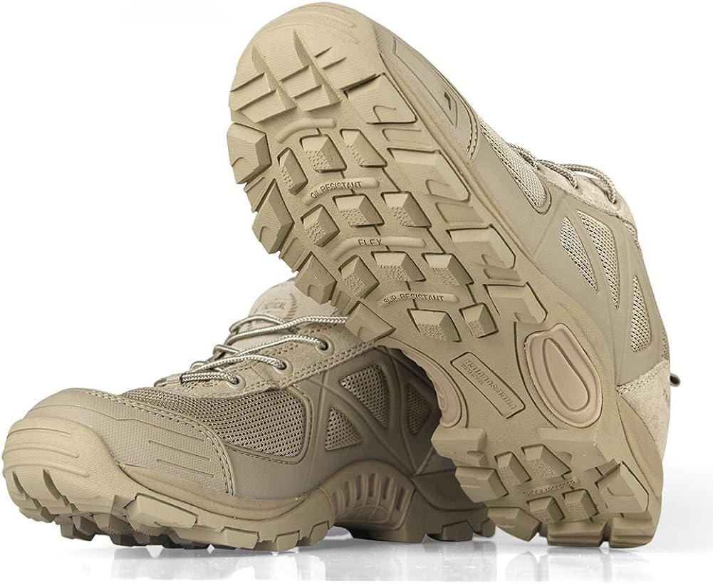 Amazon Miaow 本革 タクティカルブーツ メンズ 軍靴 ローカット ミリタリーブーツ アウトドア エンジニアブーツ シューズ 防水 防滑 通気性 レースアップ 米軍 特殊部隊 茶 42 ブーツ