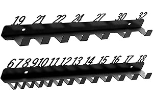Workshop Wrench Storage Rack 6-18 19-32 6-32 Labeled Slots Option Heavy Duty Metal Wall Mount Organizers for Tools Heavy Duty