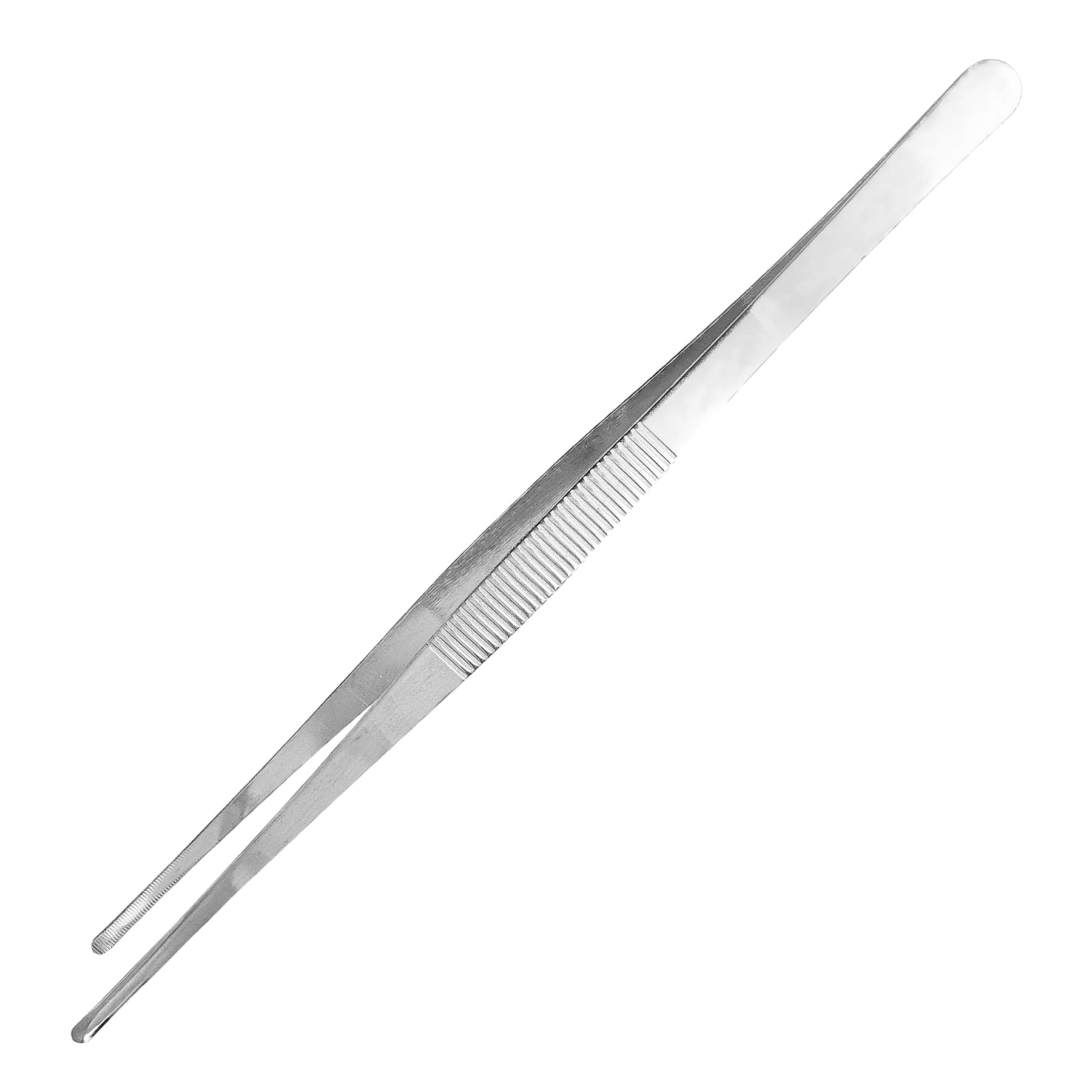 Blunt Tweezers 30cm/11.8in Stainless Steel Professional Non-Slip Long Straight Tweezers for Aquatic Pets, Corals, Crafting Cooking Repairing