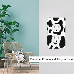Pznen Cow Print Duplex Wall Plate Cute Cow White