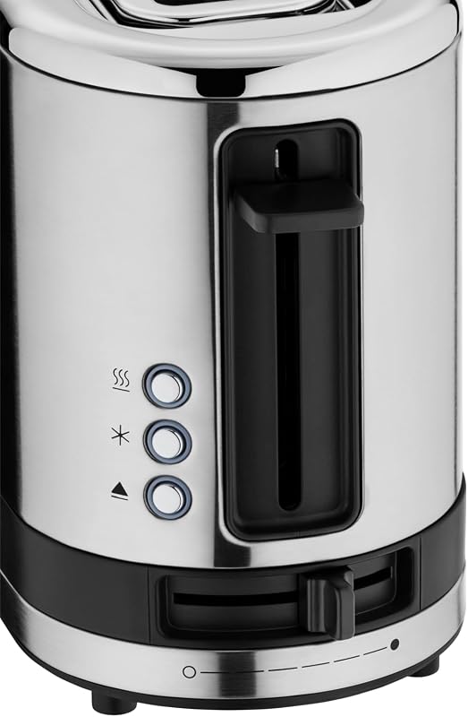 Kitchenminis - Tostadora Coup con 1 ranura, formato contacto, 600 W, 7 niveles de tostado, acero inoxidable cromargan mate