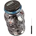 Coin Piggy Bank Saving Jar, Winnsty Digital Coin Counter with LCD Display Large Capacity Money Saving Box for All US Coins (Blue)