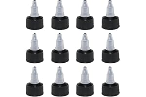 AYLIFU 24/410 Natural Twist Top Caps - 12 PCS Black Dispensing Caps for Squeeze Bottles, Cosmetics, and Crafts