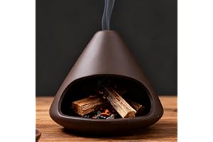 Palo Santo Holder, Mini Ceramic Incense Burner with Chimney Incense Burner Bowl for Sage Sticks Cone Burning or Candle Zongzi