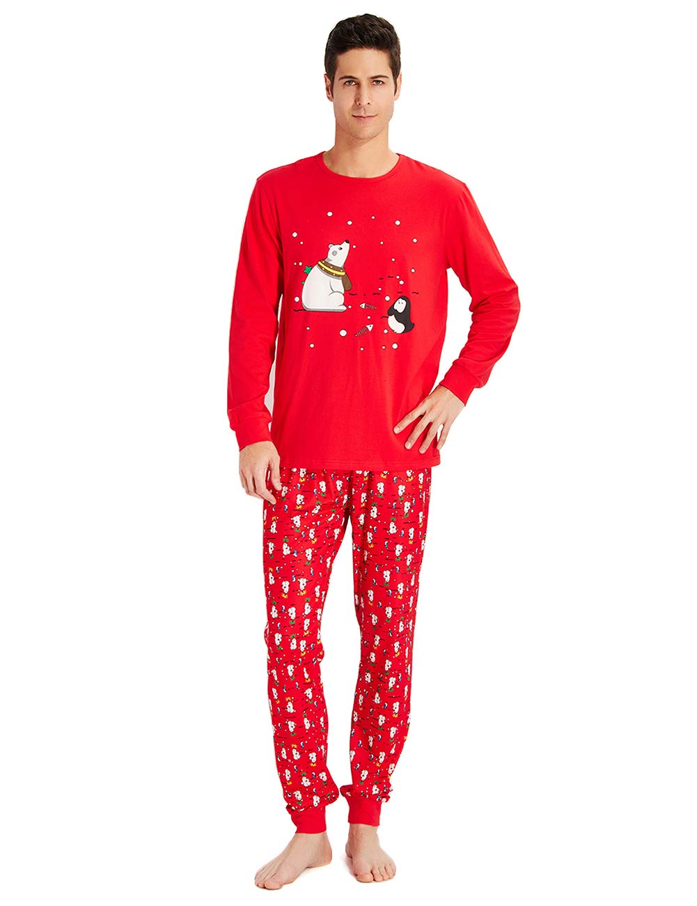 Familia Santa Papá Sleepwear Camisetas de Manga Larga + Pantalones Ropa de Dormir para Mujeres Hombres Niños Chicas Vacaciones de Invierno PJs Homewear Conjuntos de 2 Piezas M