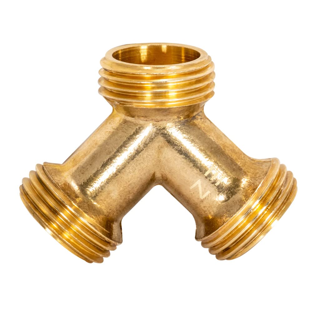 Photo 1 of Eastman 41003 Steam Dryer Y Connector, 3/4 inch MHT Connector x Two 3/4 inch MHT Connectors, Brass