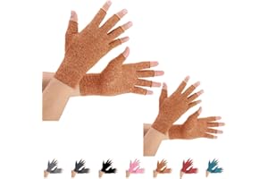 Brace Master 2 Pairs Arthritis Gloves, Compression Gloves for men and women (Small, Brown)