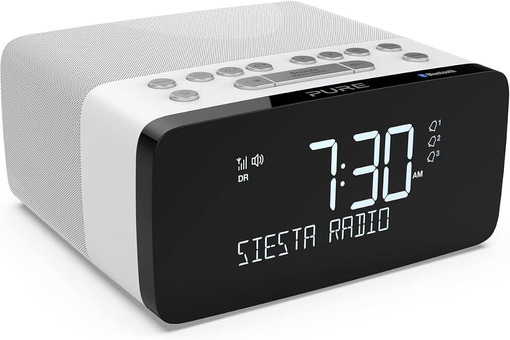 Pure Siesta Charge Bluetooth DAB Radio Alarm Clock with Qi Wireless Pad