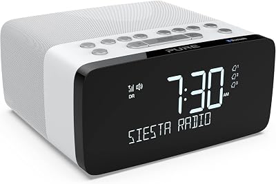 Pure Siesta Charge Bluetooth DAB Radio Alarm Clock with Qi Wireless Pad