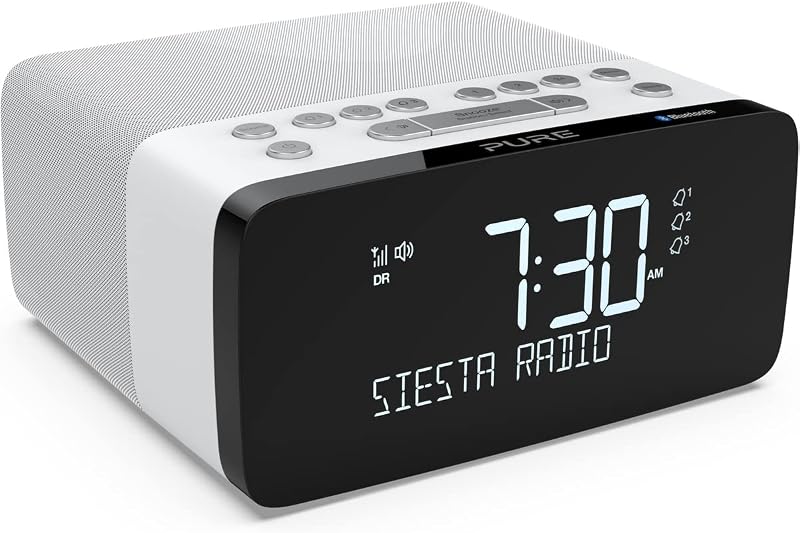 Pure Siesta Charge Bluetooth DAB Radio Alarm Clock with Qi Wireless Pad