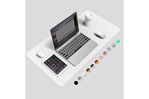 Desk Pad Protector Office Desk Mat, BUBM Waterproof PU Leather Desk Writing Mat Laptop Large Mouse Pad Desk Blotters Desk Decor for Office Home, 31.5" x 15.7" White