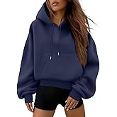 Trendy Queen Womens Cute Cropped Hoodies Y2k Long Sleeve Sweatshirts Fall Fashion Outfits Winter Sweater Clothes 2026