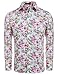 COOFANDY Men's Floral Print Slim Fit Long Sleeve Casual Button Down Shirt