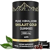 Himalayan Shilajit Gummies, Pure Shilajit Gummies for Men, Gold Rich in Ashwagandha, Gokshura | Fulvic Acid & 85+ Trace Minerals, No Added Sugar | Non-GMO 100% Natural & Organic | 60 Gummy