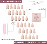 Glamnetic Goal Getter Press On Nails Medium Almond Neutral Gold Reverse French view 7