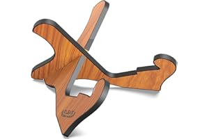 GLEAM Guitar Stand - Universal MDF Wooden for Acoustic Electric Guitar and Bass X-Frame Style Portable String Instrument Holder with Soft Foam Covering